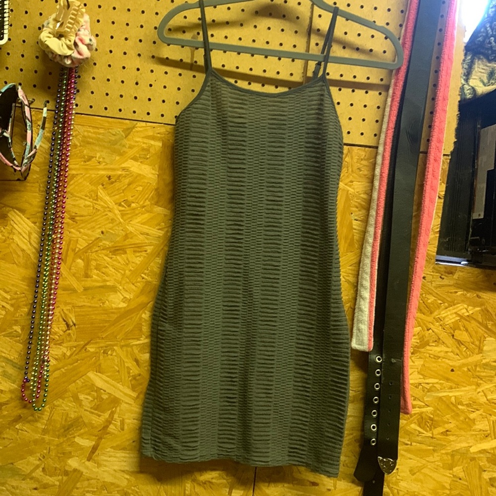 Grey ribbed dress